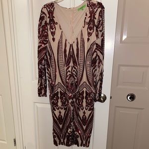 Sequin and nude special occasion dress